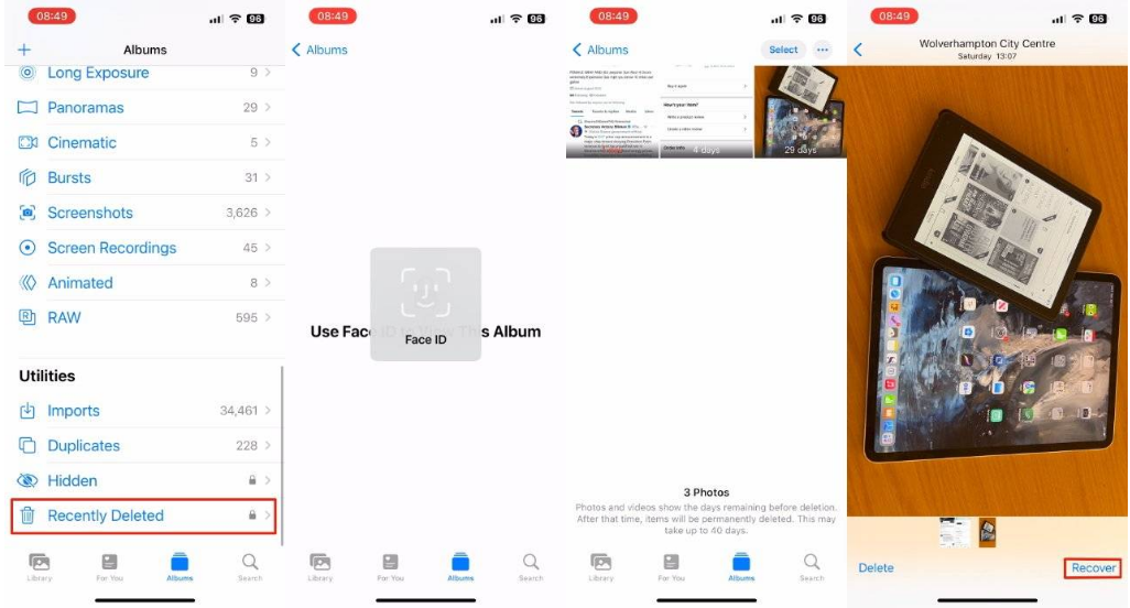 灵宝苹果14维修分享 iPhone14 上恢复已删除的照片 